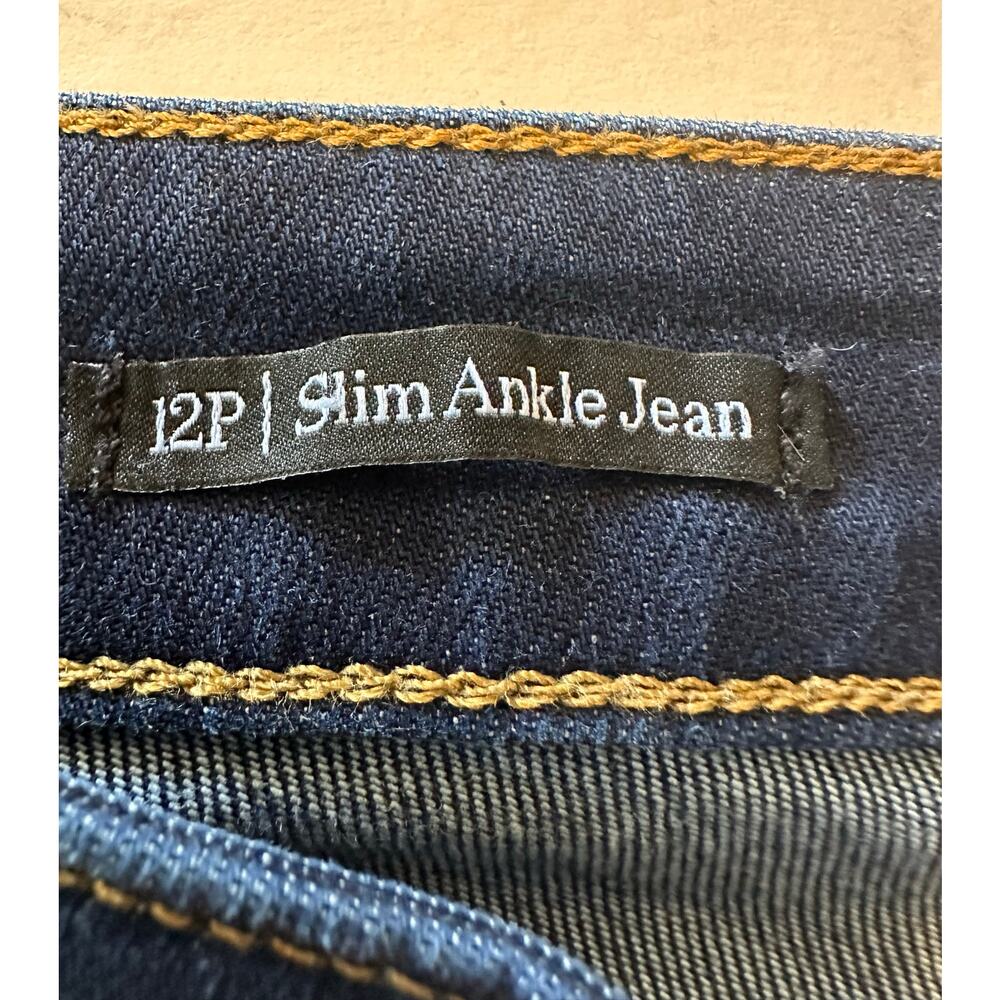 Talbots Denim Slim Ankle Jeans Dark Wash Women’s Size 12 Petite Stretch - Picture 6 of 8